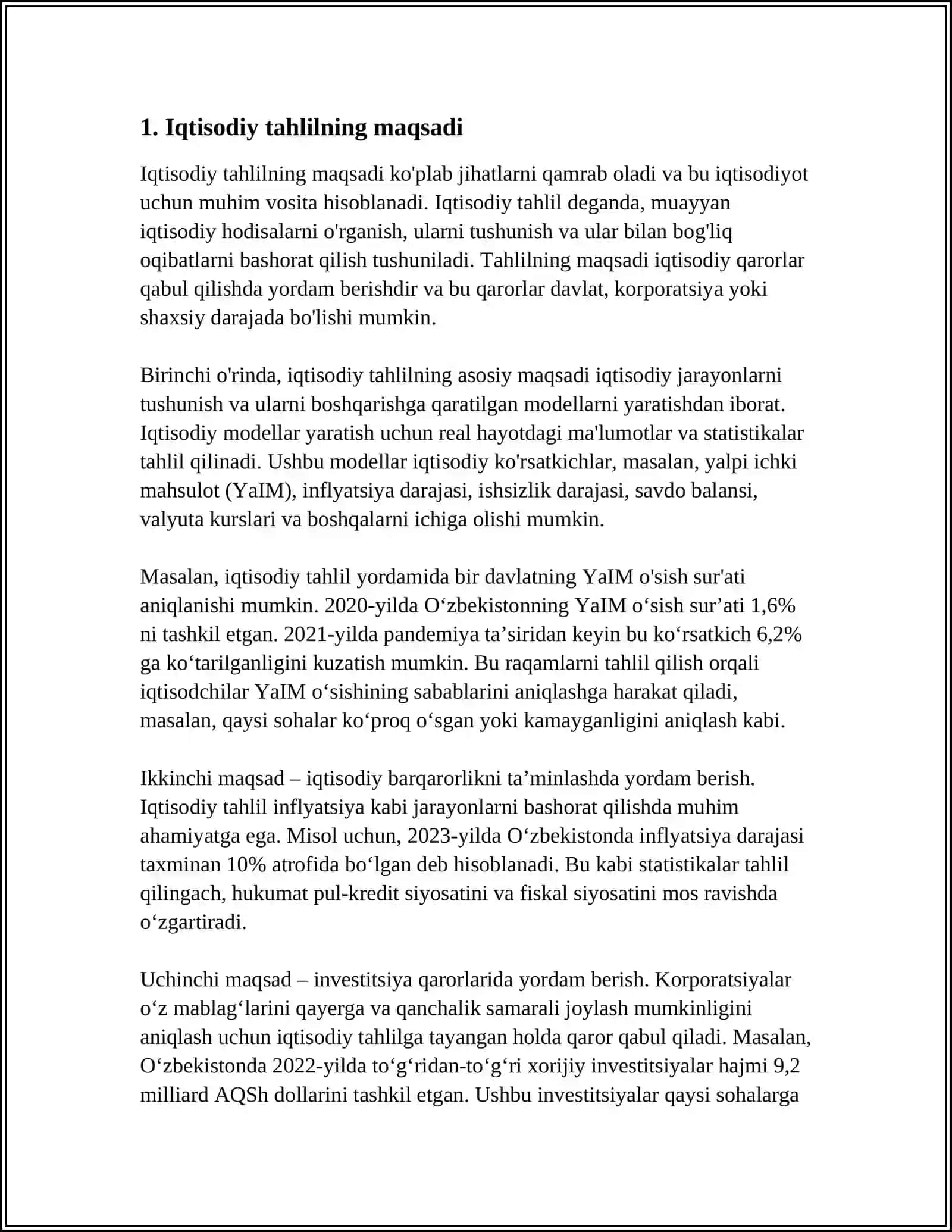 IQTISODIY TAHLIL TURLARI 3