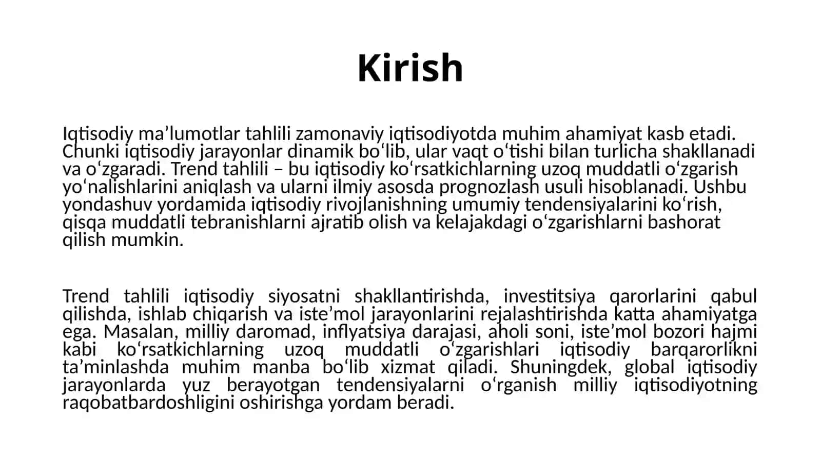 Trend tahlilining mohiyati va iqtisodiy tadqiqotlarda ahamiyati 3