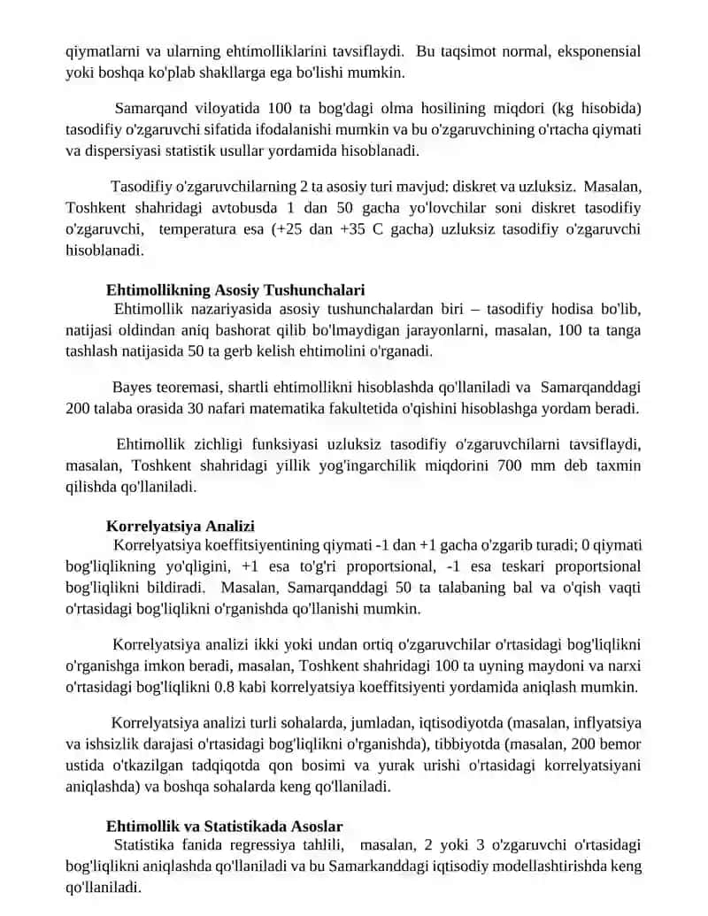 Ehtimollik va statika fanning predmeti va vazifalari 3