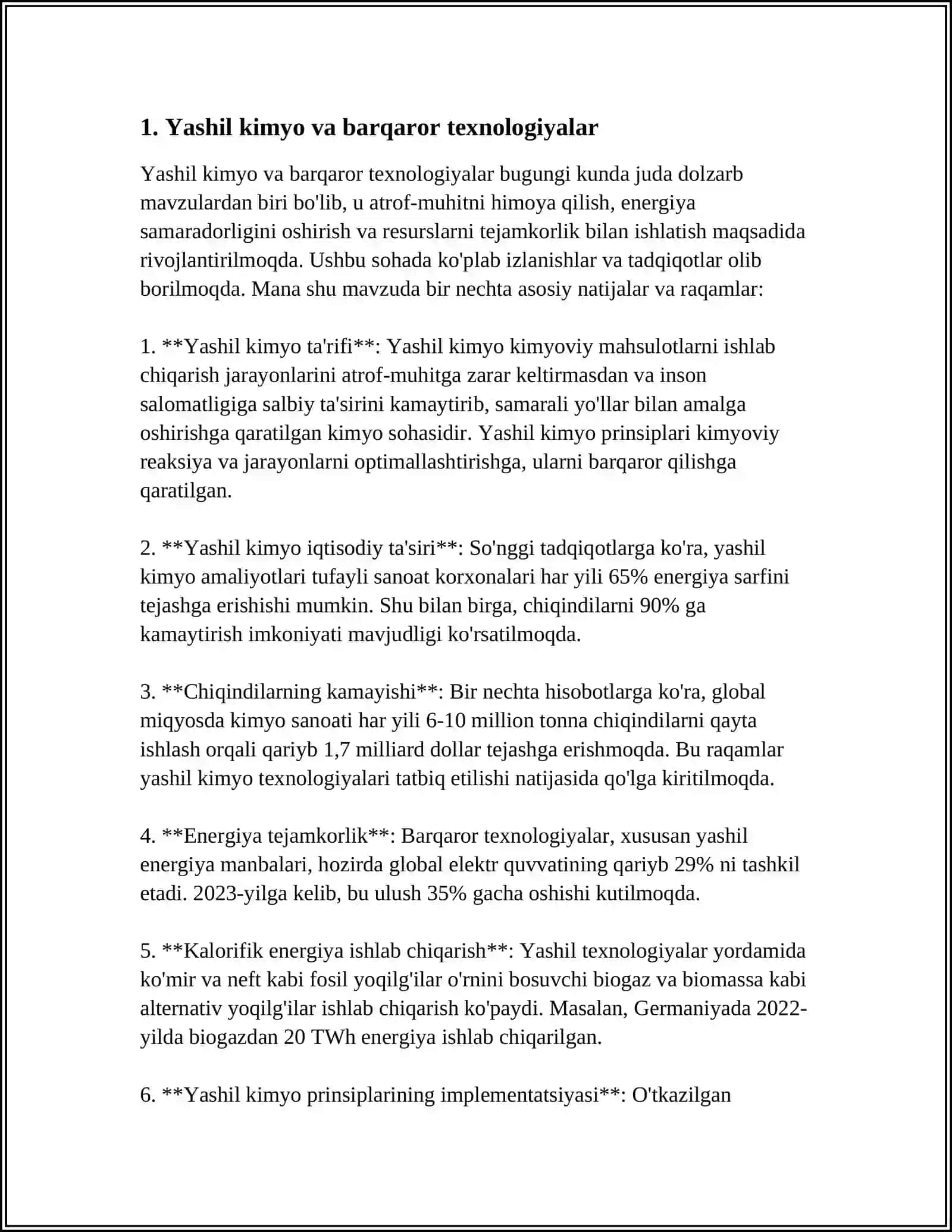 KIMYOVIY SANOATNING ASOSIY TARAQQIYOT YO'NALISHLARI 3