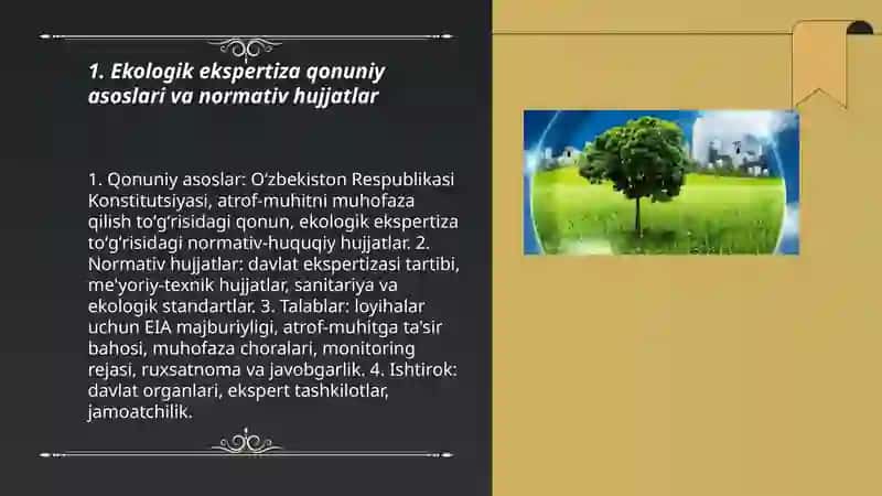 Ekologik ekspertiza o'tkazishda ekologik xavfsizlik talablari 3