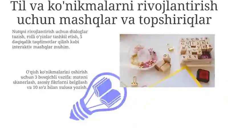 Til va ko'nikmalarni rivojlantirish uchun mashqlar va topshiriqlar 3