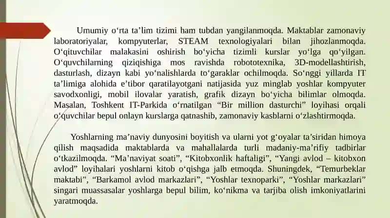 MavzuDavlatimizning yosh avlodni tarbiyalash va sog‘lig‘ini himoya qilish yo‘lida olib borilayotgan ishlari 3