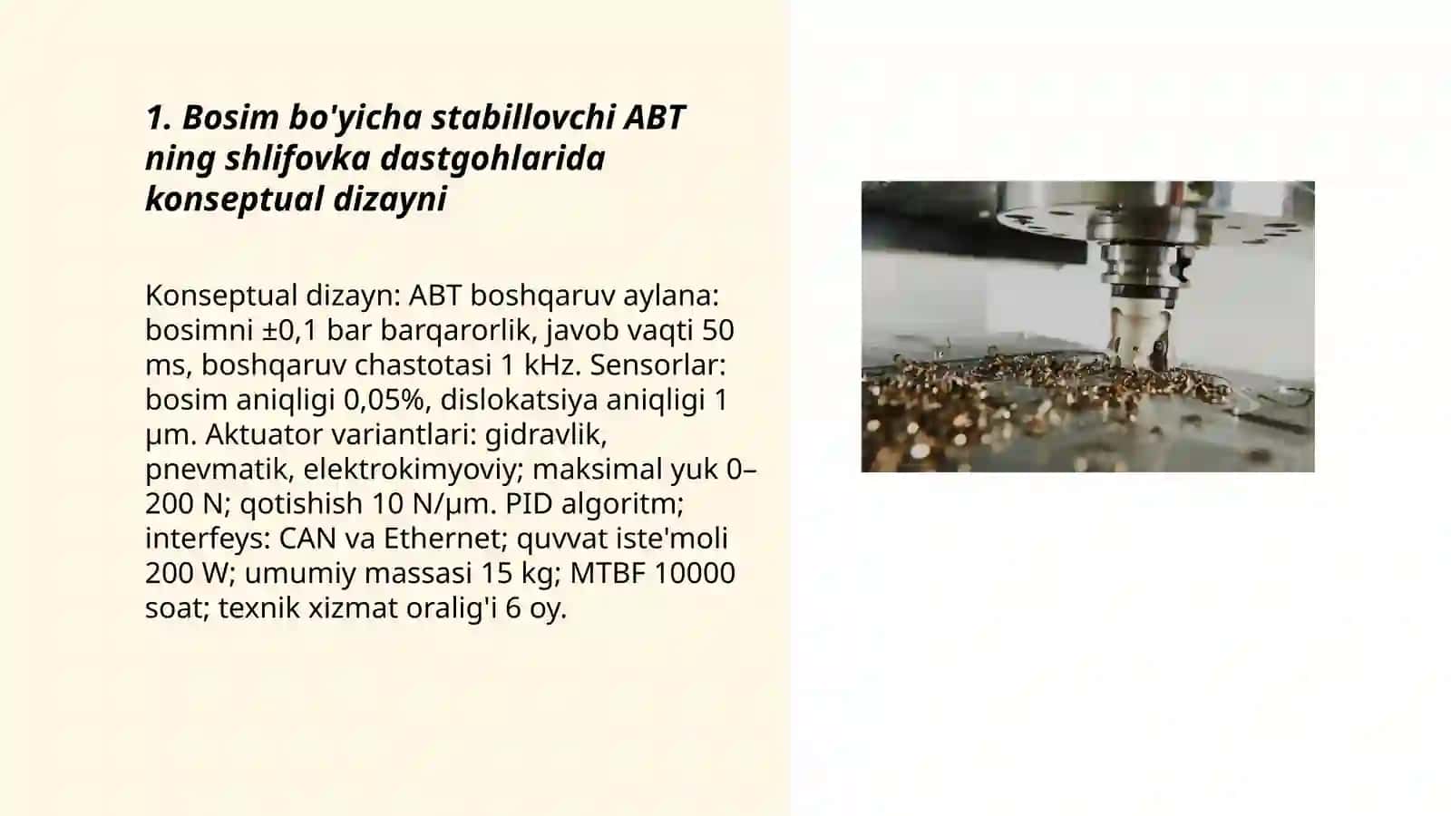 Bosim bo'yicha stabillovchi ABT ishlab chiqish 3