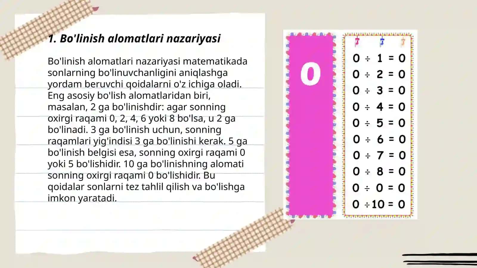 Bo'linish alomatlari 3