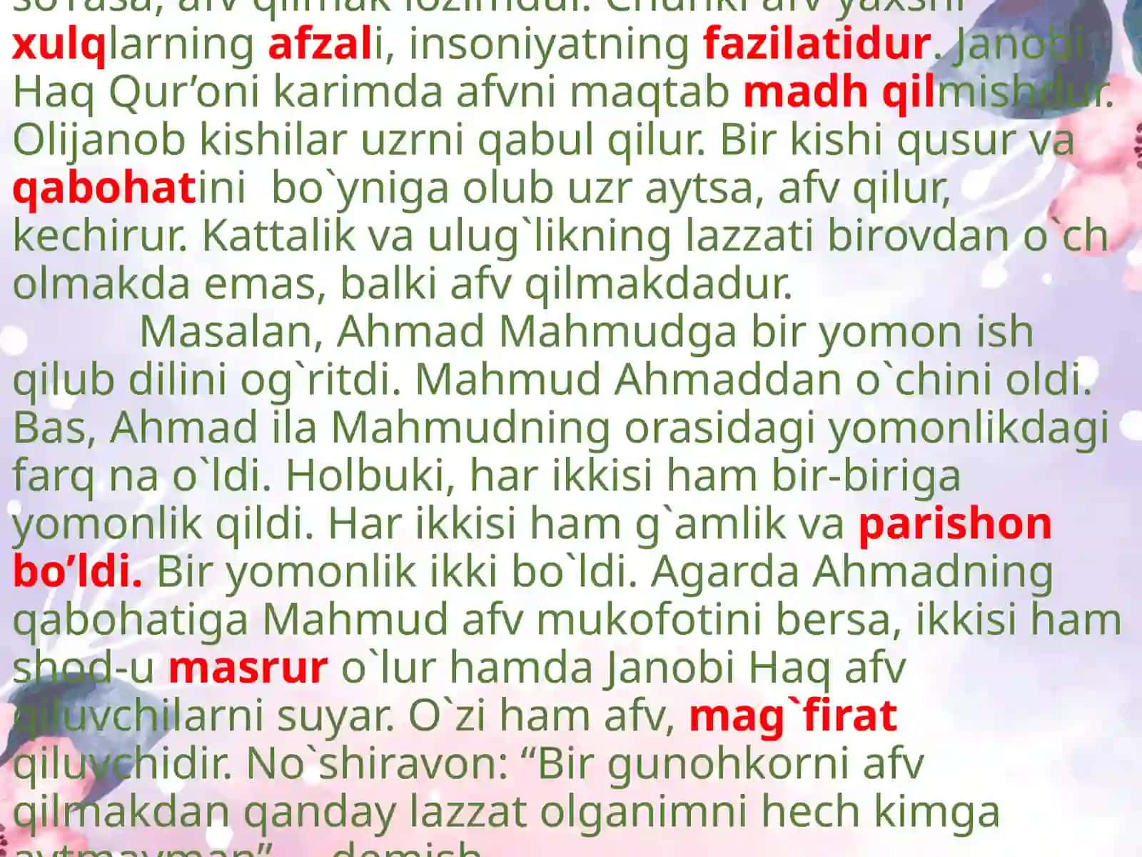 Mumtoz matn valug’at bilan ishlash 3