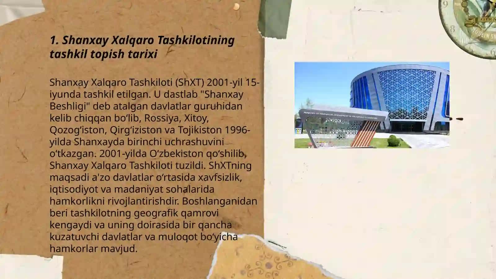 Shanxay Xalqaro Tashkilotining tashkil topishi, uning maqsadi va vazifalari 3