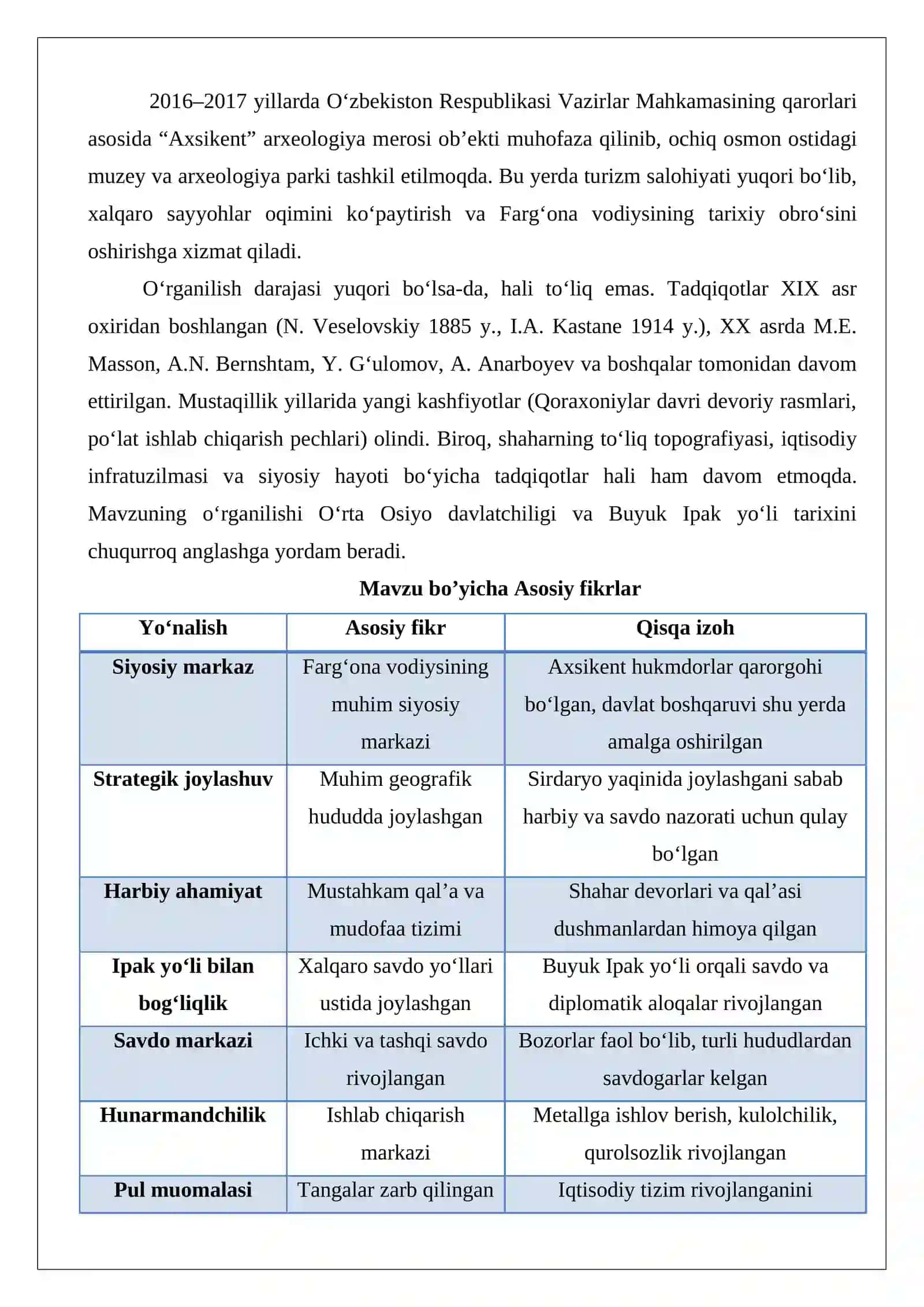 Axsikent shahrining o‘rta asrlardagi siyosiy va iqtisodiy ahamiyati 3