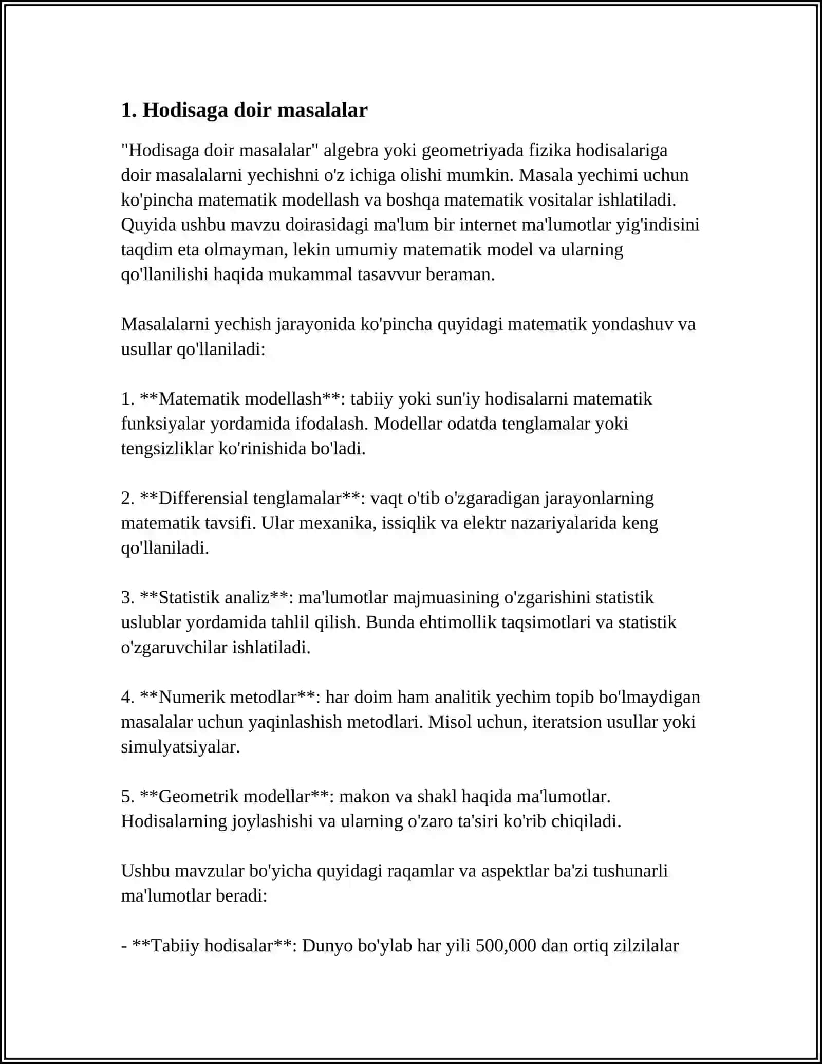 Hodisaga doir masalalar 3