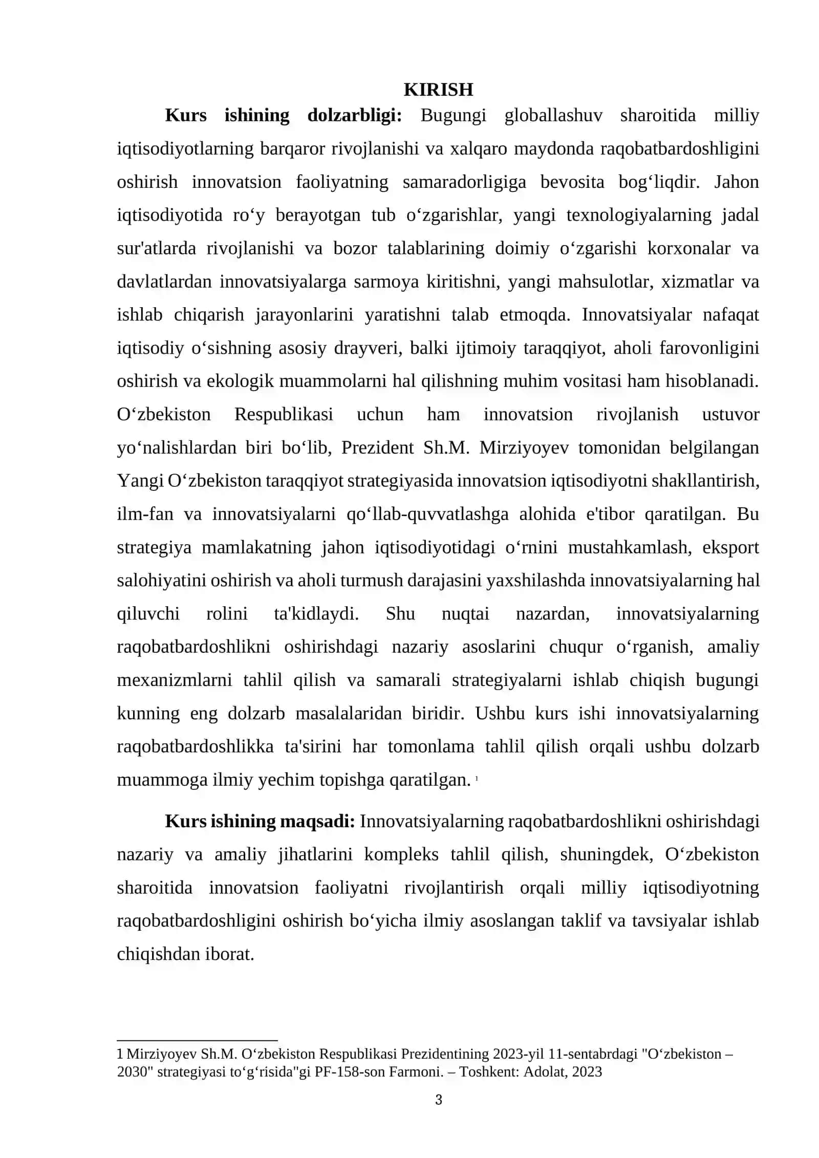 INNOVATSIYA VA RAQOBATBARDOSHLIKNING NAZARIY ASOSLARI HAMDA ULARNING O'ZARO BOG'LIQLIGI 3