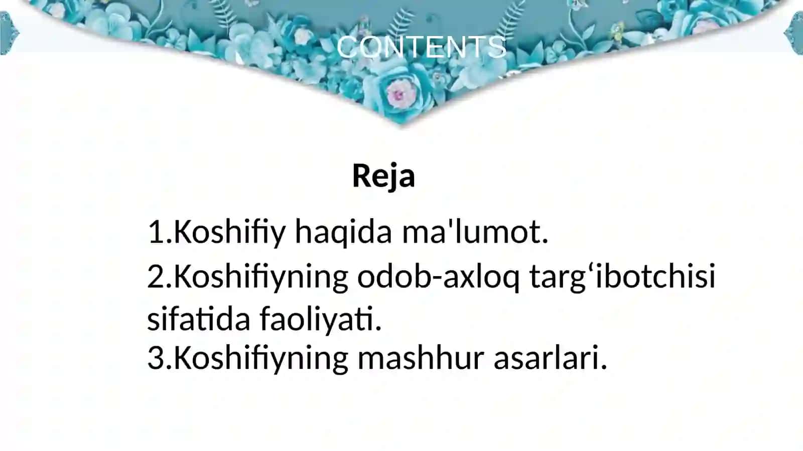 Husayn Voiz Koshifiy odobvaaxloq targʻibotchisi 3