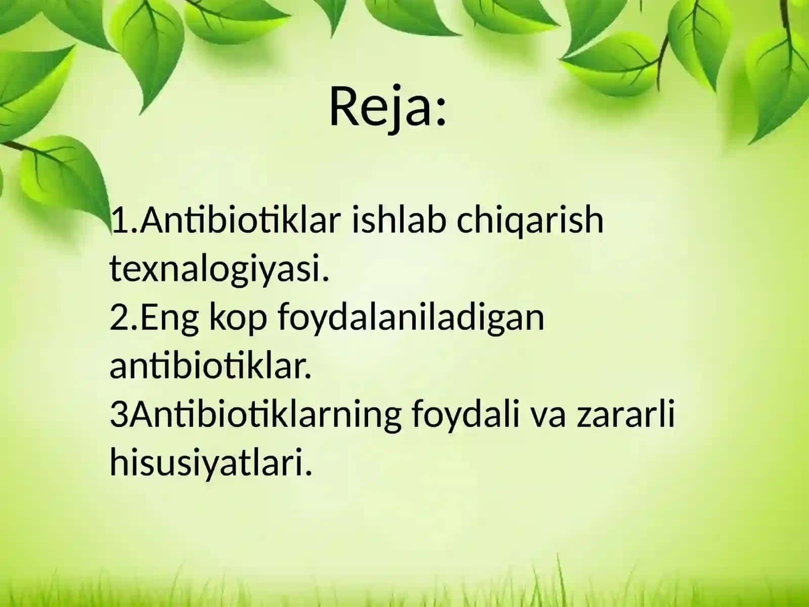 ANTIBIOTIKLAR ISHLAB CHIQARISH 3