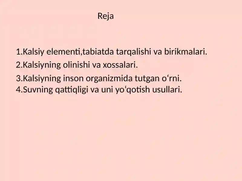 Kalsiyning Olinishi va Xossalari 3