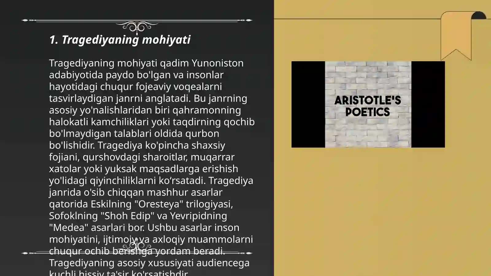 Arestotelning Poetika asari 3