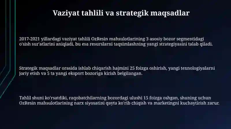 OzResin janede rawajlantiriw boyinsha 2017-2021 jillarģa arnalģan hàreketler strategiyasi 3