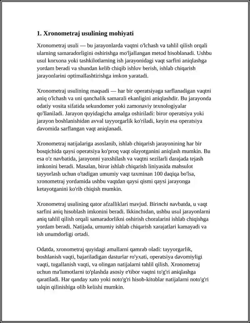 XRONOMETRAJ USULI 3