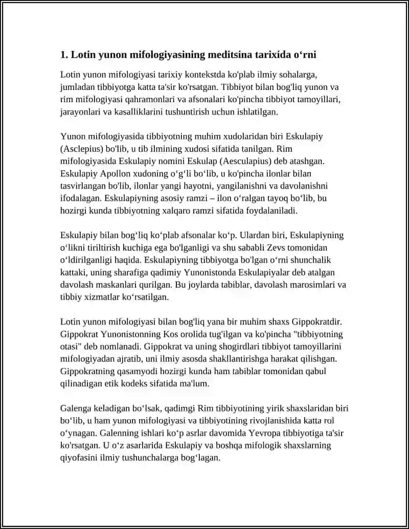 MEDITSINA TARIXIDA LOTIN YUNON MIFOLOGIYALARI 3