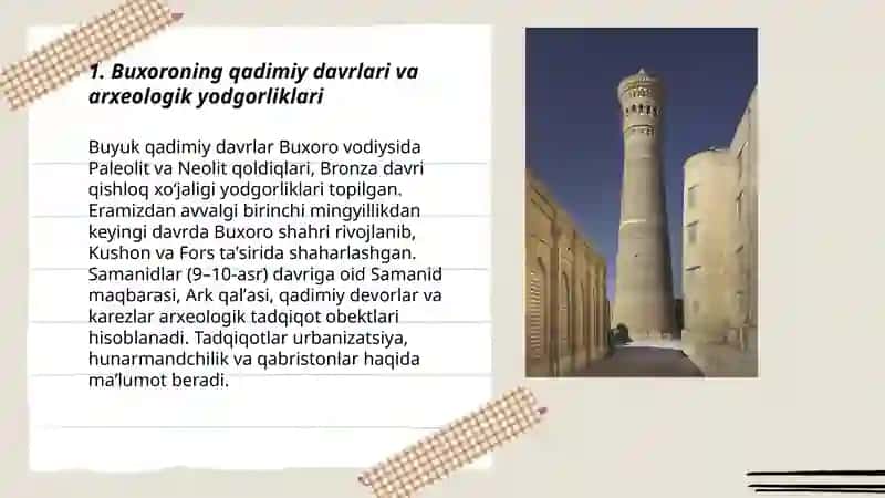 Buxoroning qadimiy davrlari va arxeologik yodgorliklari 3