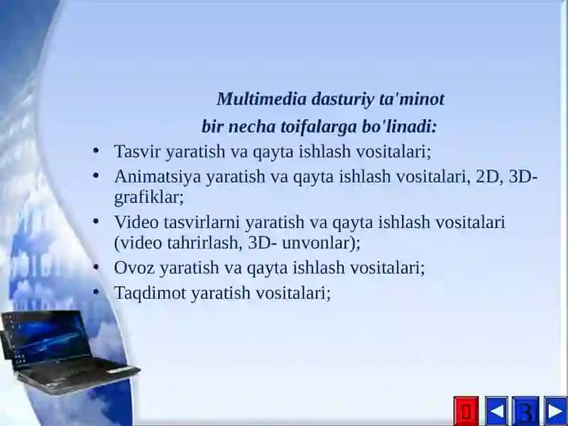 Multimedia daturlar. Multimedia yaratish 3