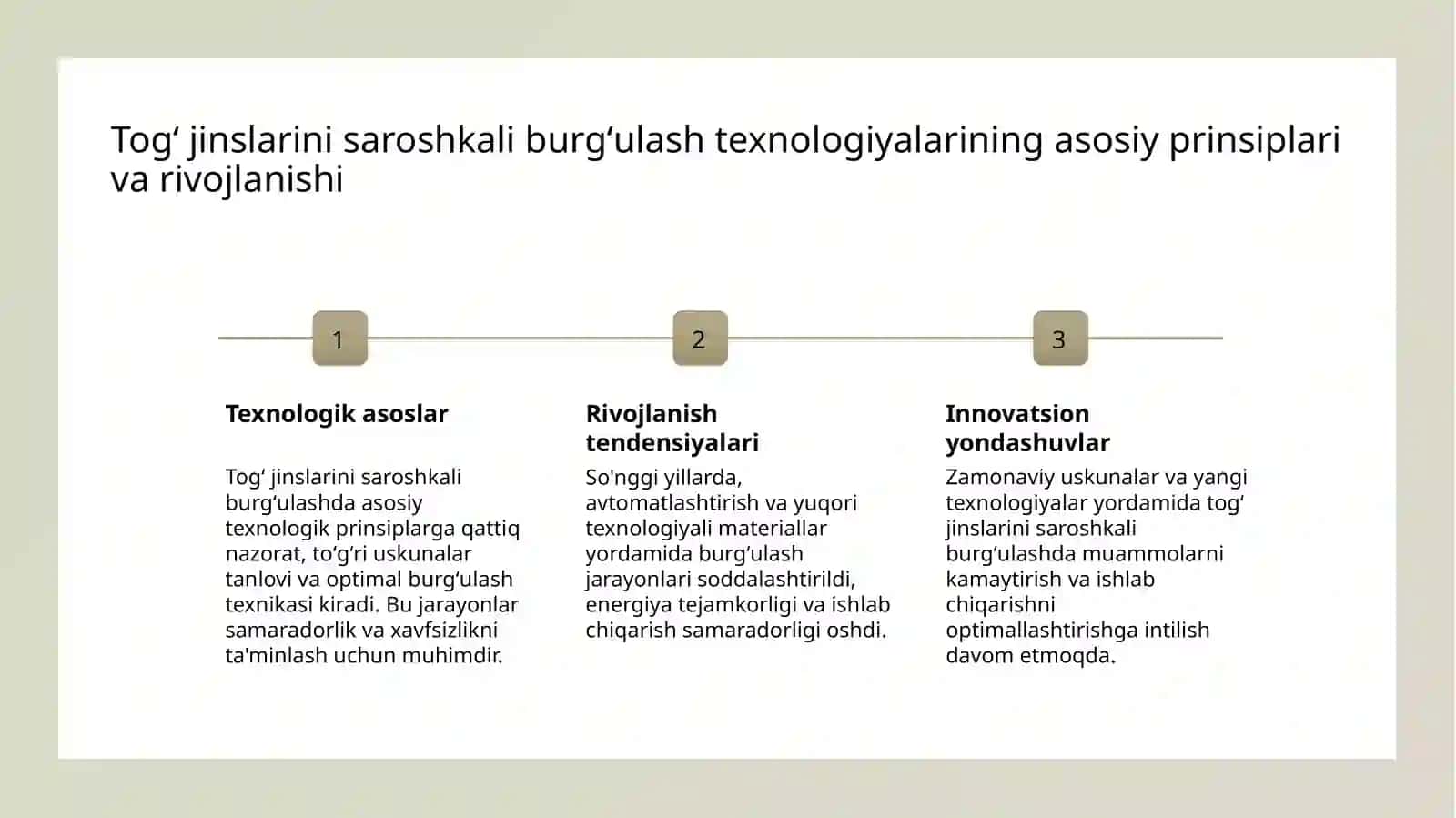 Togʻ jinslarni saroshkali burgʻulash stanogi yordamida burgʻulash 3