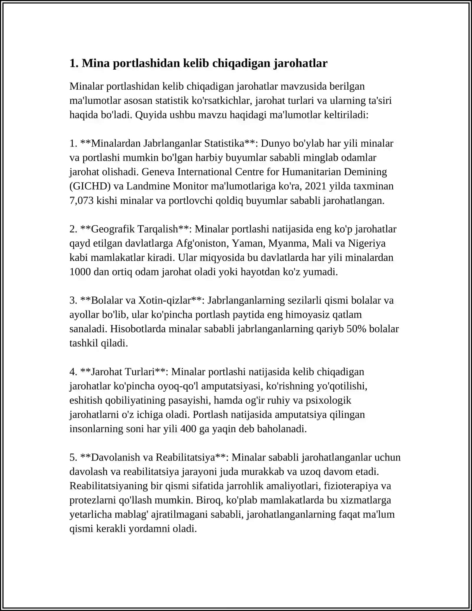 MINA PORTLASHDAN SHIKASTLANISHLAR 3