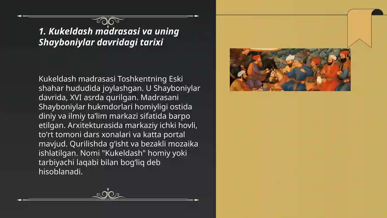 Kukeldash madrasasi va uning Shayboniylar davridagi tarixi 3