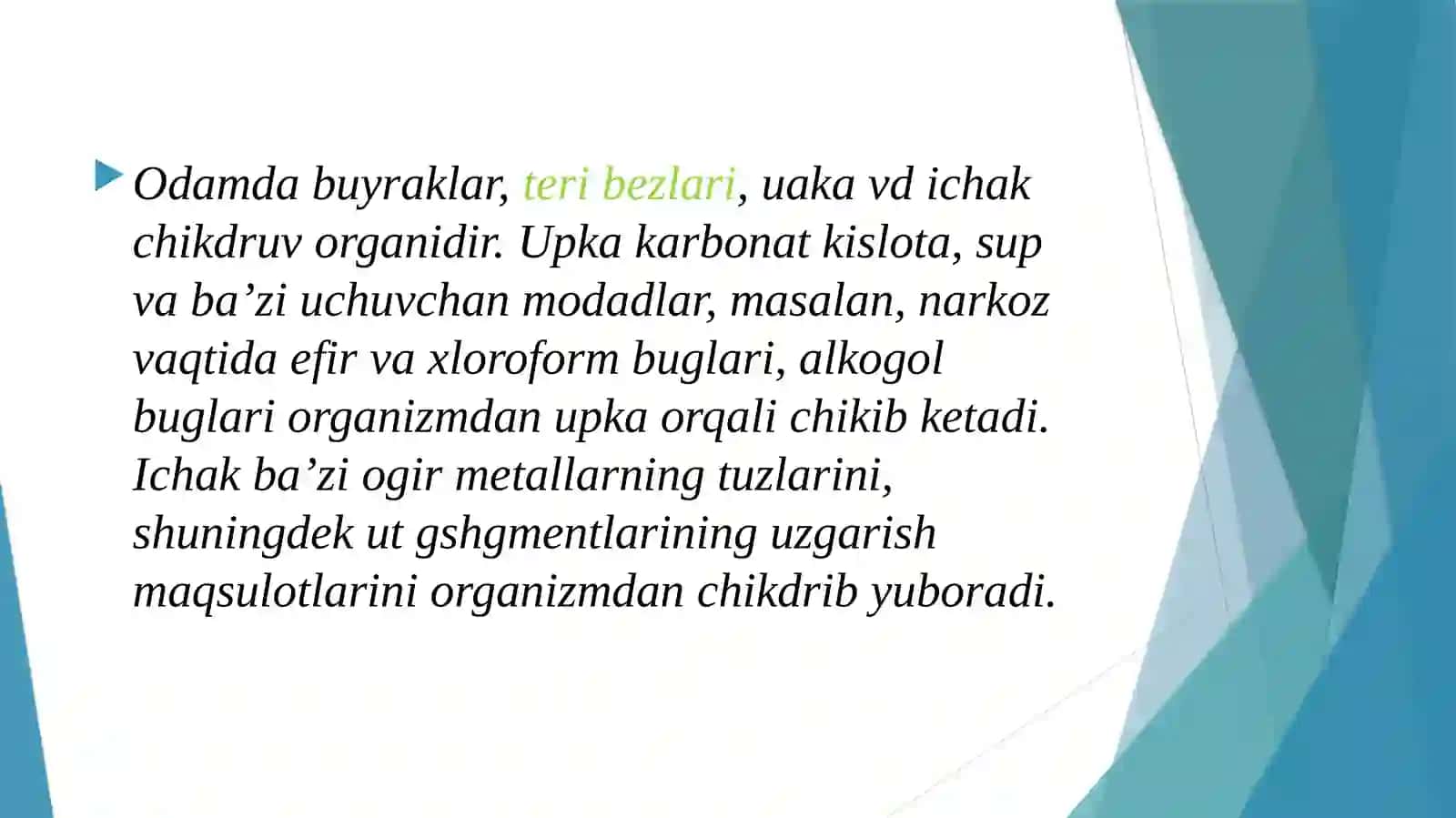 Ayirish tizimining tuzilishi va gigiyenasi 3