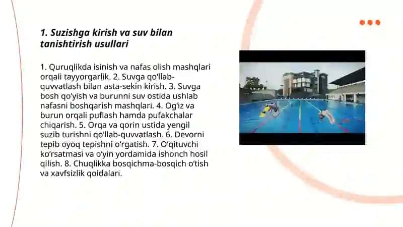 Suzish usullarining texnikasini oʻrgatish 3