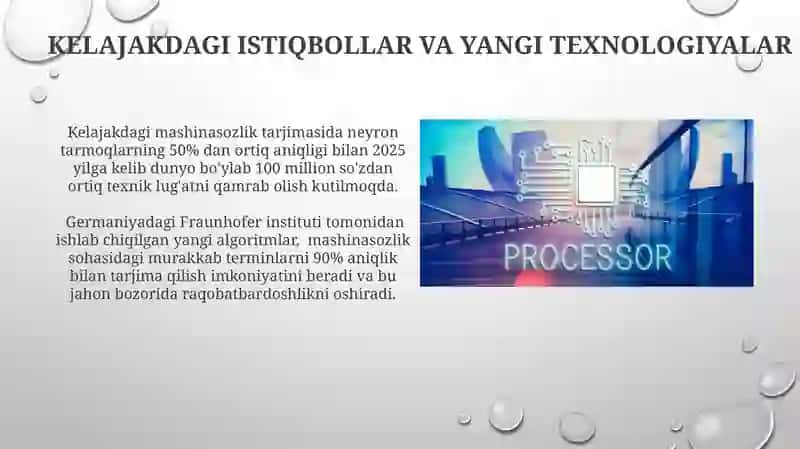 Mashinasozlikka oid matnlar tarjimasi 3