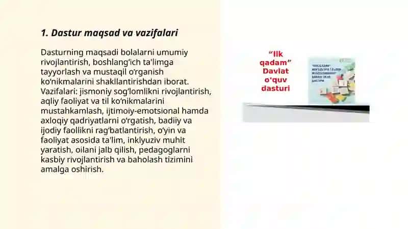 Ilk Qadam davlat óquv dasturi (takomillashtirilgan) 3