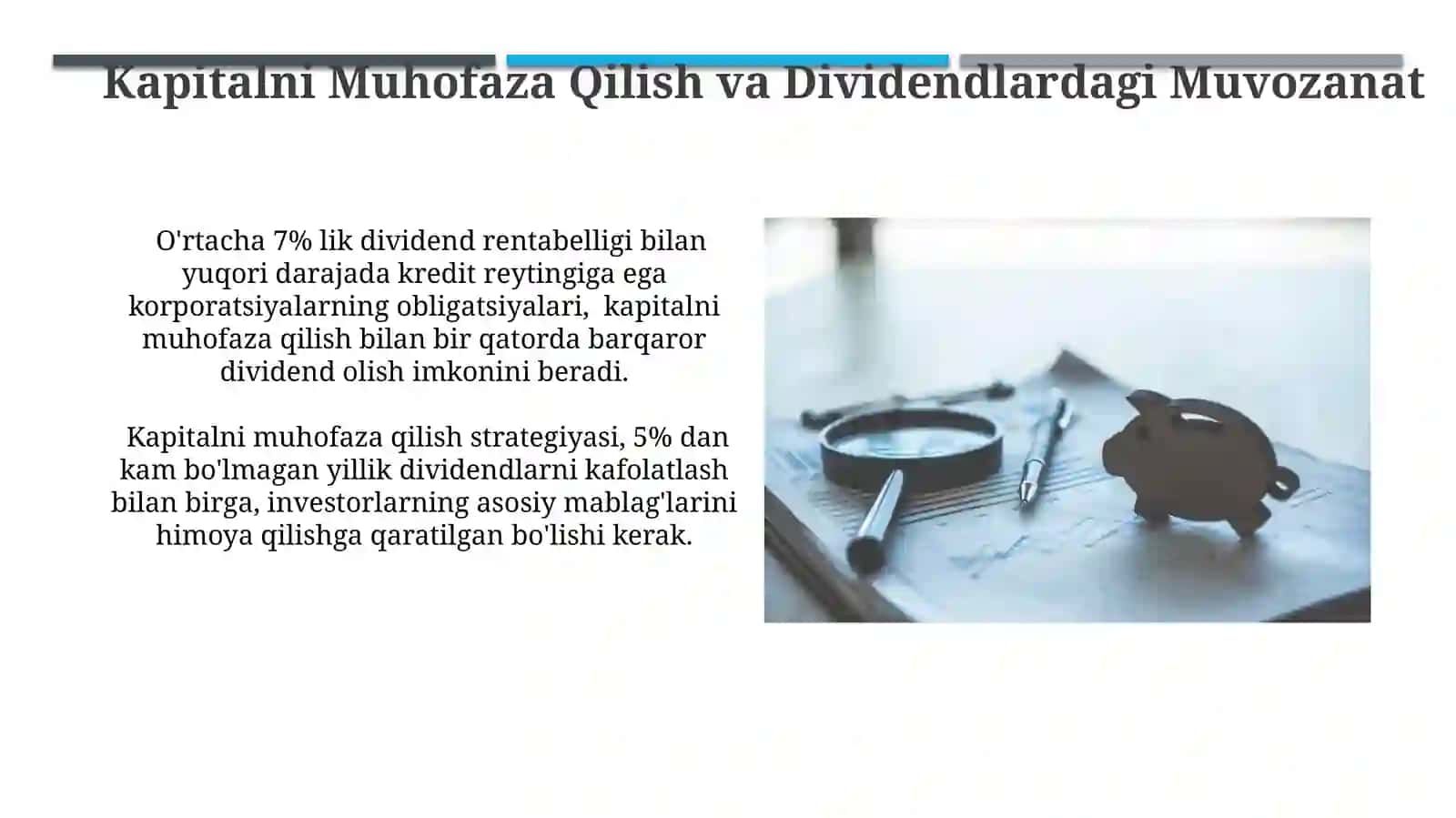 Kapitalni saqlash va dividendlar huquqi 3
