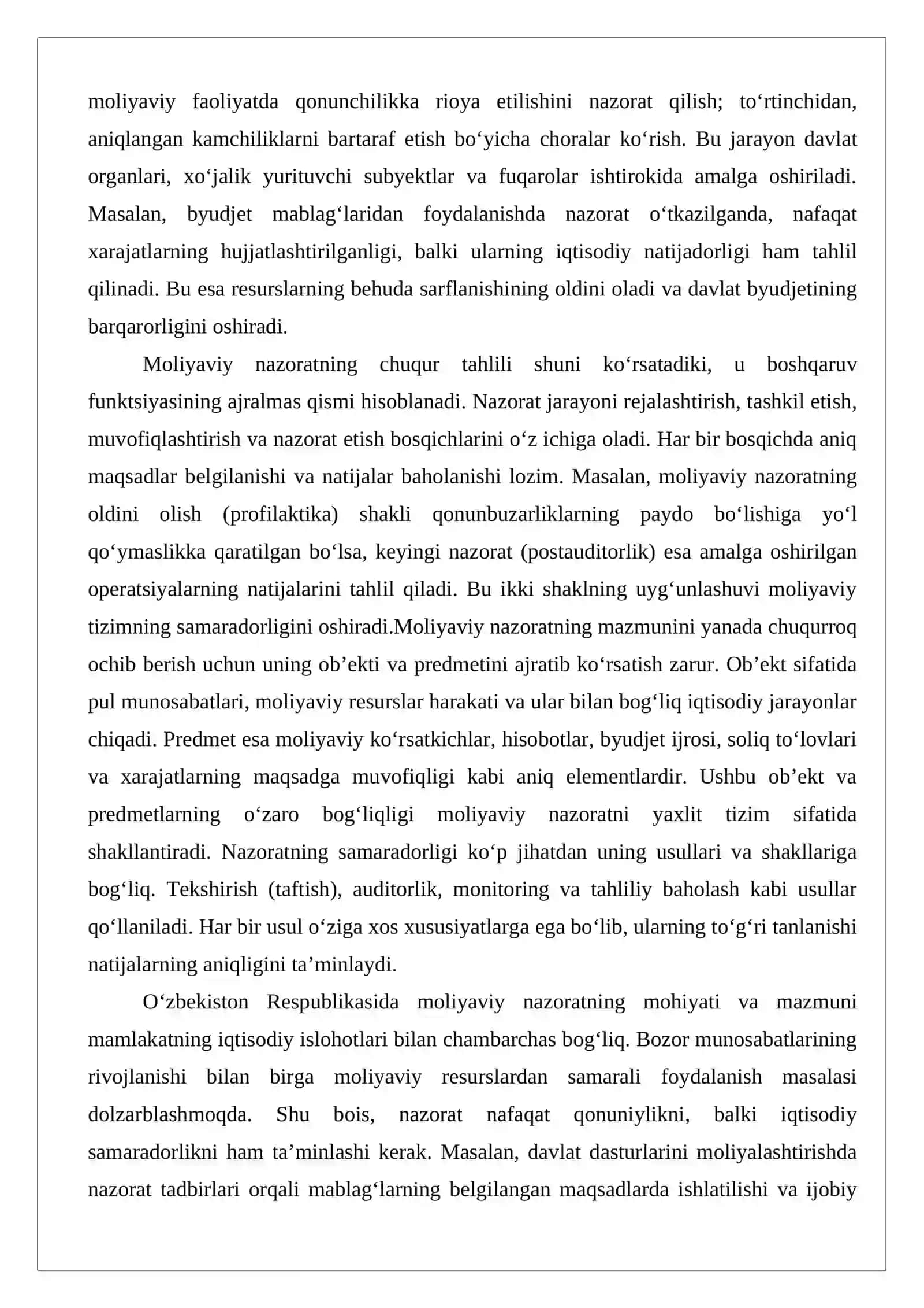 Moliyaviy nazoratning mazmuni, uning vazifalari va tamoyillari 3