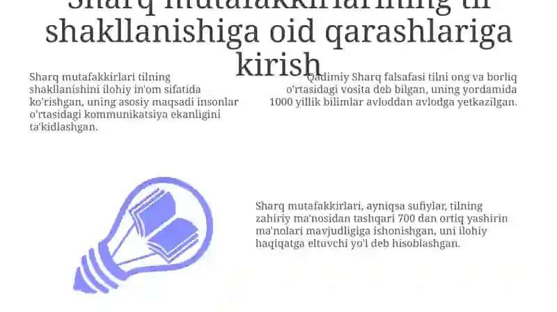 Sharq mutafakkirlarining til shakllanishiga oid qarashlari 3