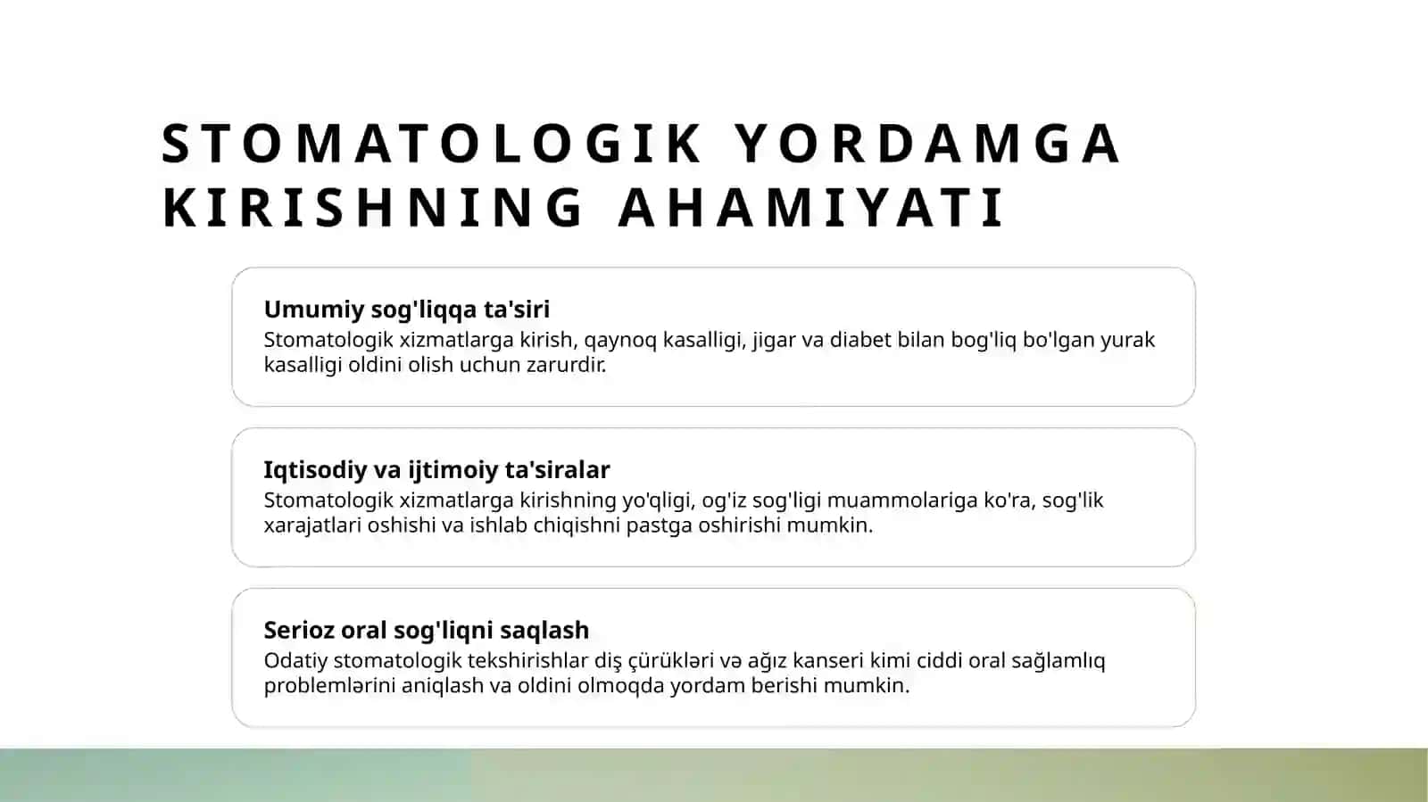 Davlat Stomatologiya Xizmatlarining Tashkiliyati Haqida Umumiy Ma'lumotlar 3