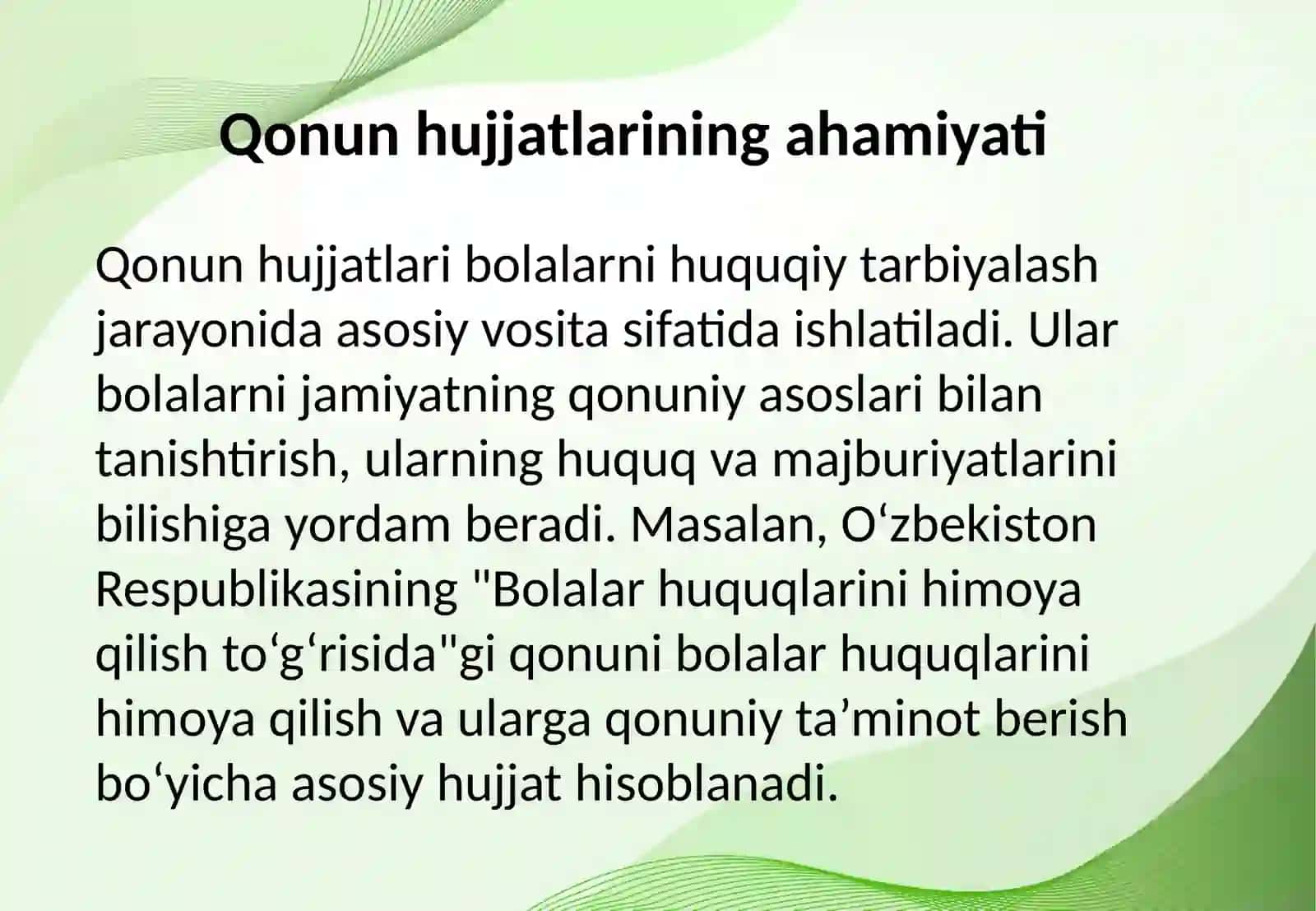 Bolalarni huquqiy tarbiyalashda qonun hujjatlaridan foydalanish 3