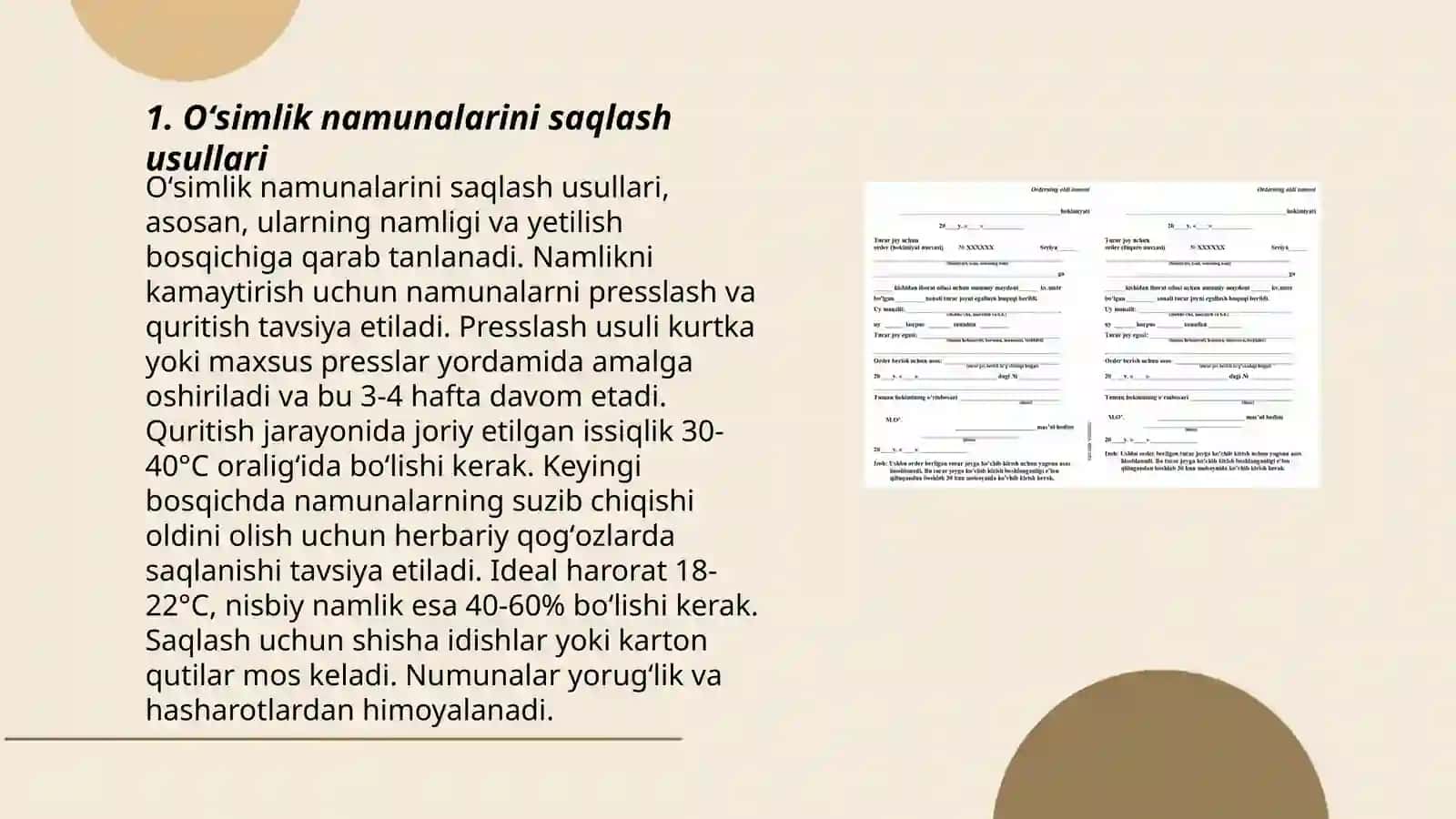 Oʻsimlik namunalarini tayyirlash tadqiqotlari 3
