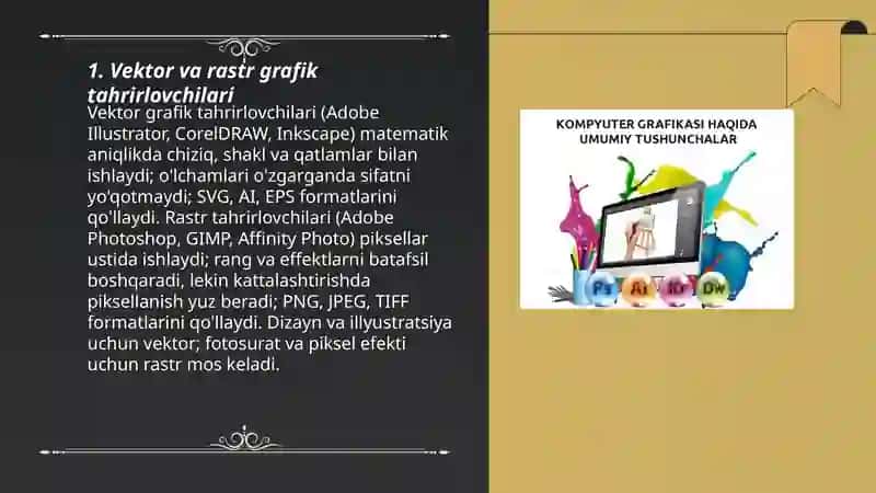 Grafik Ma'lumotlarni Yaratish va Qayta Ishlashning Zamonaviy Vositalari 3