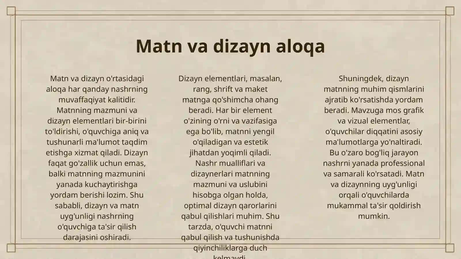 NASHRDA MATN VA DIZAYN UYGʻUNLIGINI TAʼMINLASH HAMDA OʻZBEK TILINING IZOHLI LUGʻATINING V TOMINI TAHLIL QILISH 3