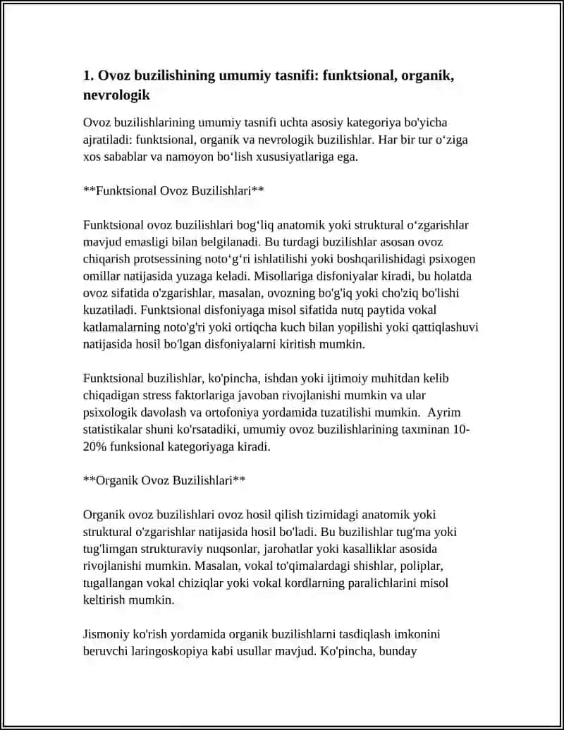OVOZ BUZILISHI TURLARI VA ULARNI QISQACHA TASNIFI 3