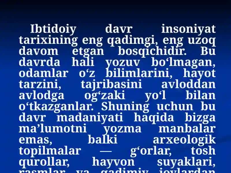 IBTIDOIY DAVR MADANIYATI 3