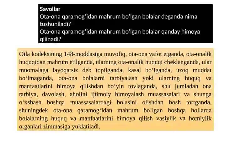 Ota ona qaramogʻisiz qolgan bolalarni mehribonlik uylariga joylashtirish 3