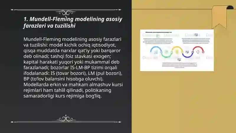 Mundell-Fleming modelining asosiy farazlari va tuzilishi 3