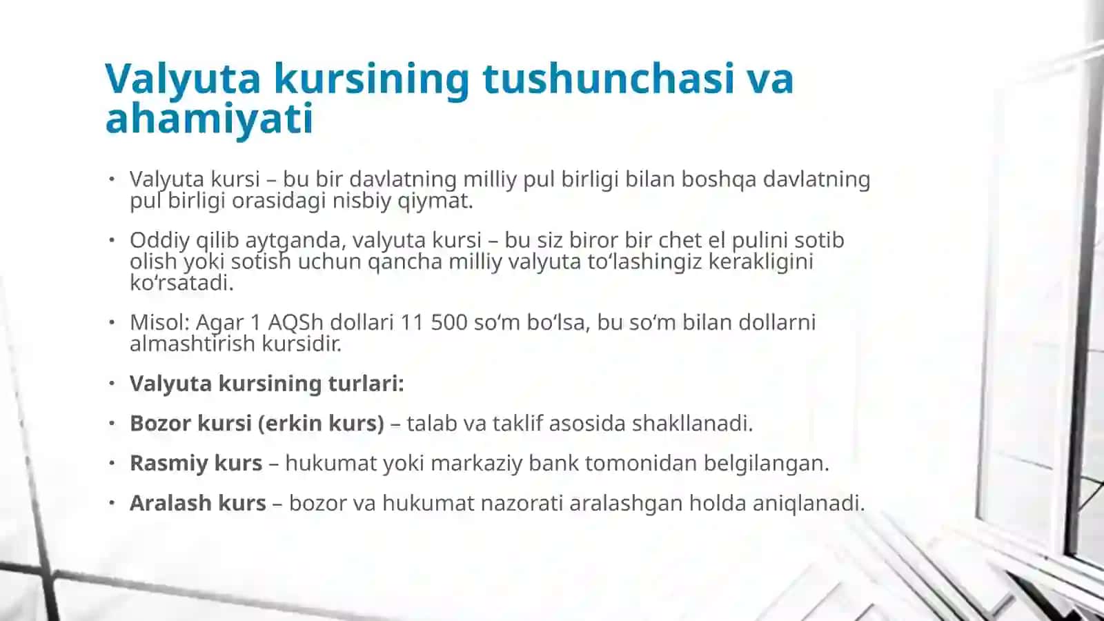 Valyuta kursi dinamikasi va ochiq iqtisodiyot modellari 3