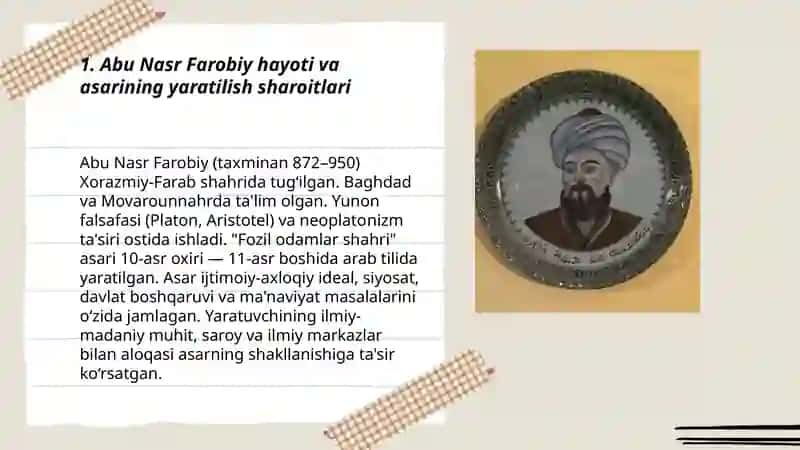 Abu Nasr Farobiy "Fozil odamlar shahri" asari 3