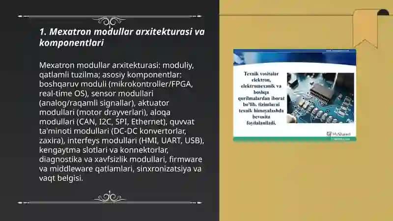 Mexatron modullar va robotlarning boshqarish qurilmalari. 3