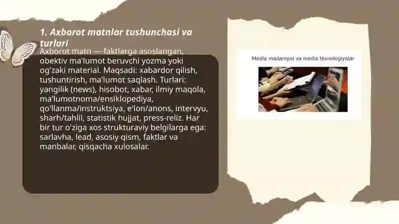 Axborot matnlar bilan ishlash va media madaniyat 3
