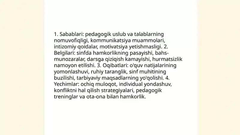 Pedagogik nizolar va ziddiyatlar 3