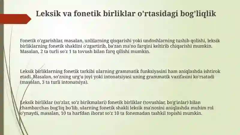 Matnni lisoniy va nutqiy birliklarga ajratish 3
