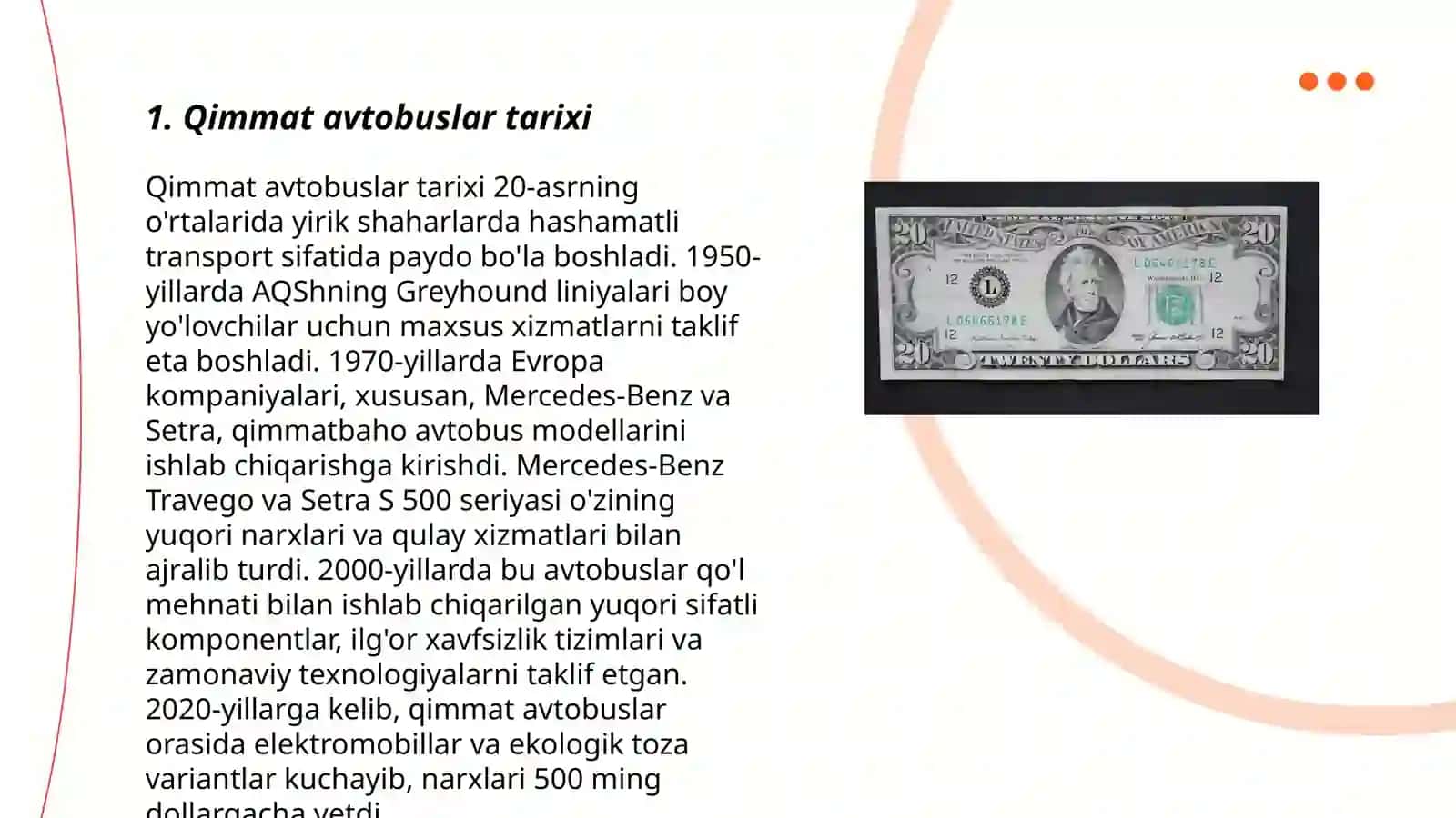 Eng qimmat avtobus mavzusida taqdimot ishi 3