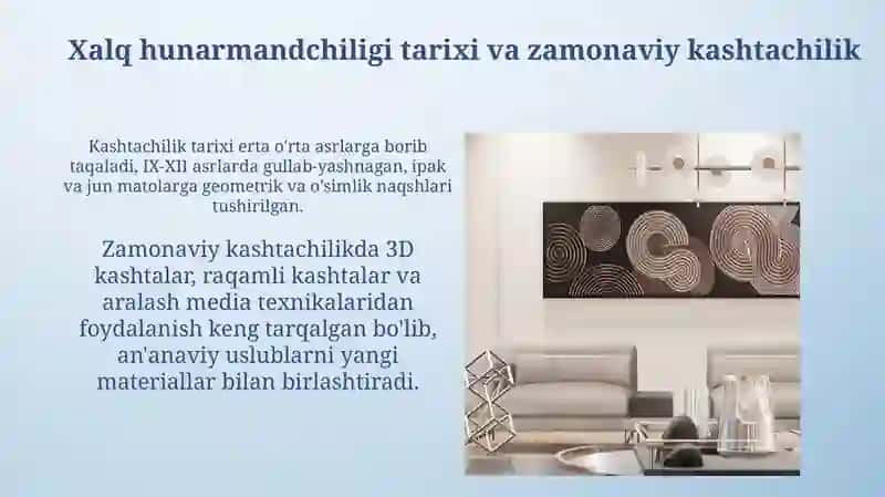 Xalq hunarmandchiligi va Zamonaviy kashtachilik 3